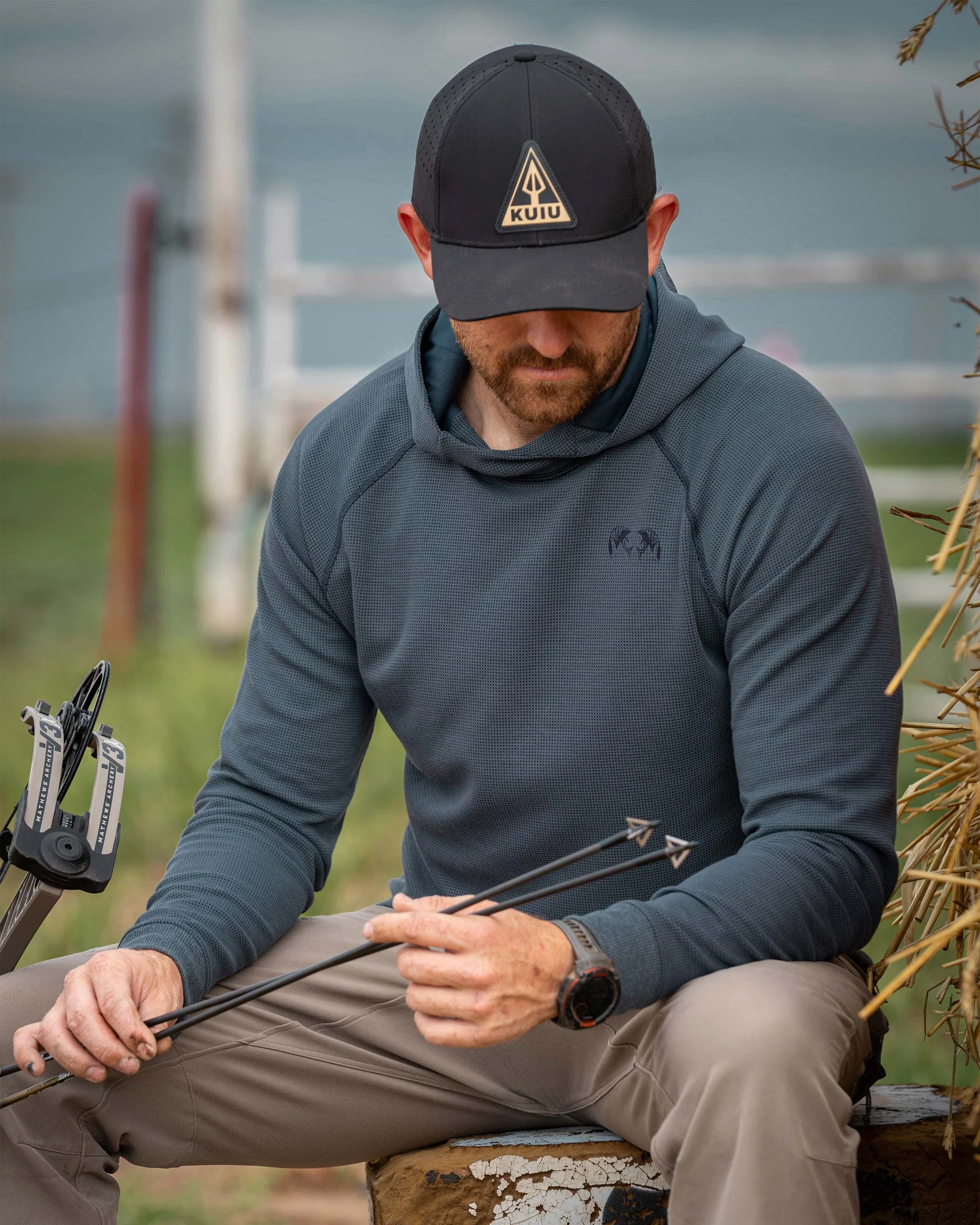 Canyon Waffle Hoodie | Steel Blue Heather - Image 6