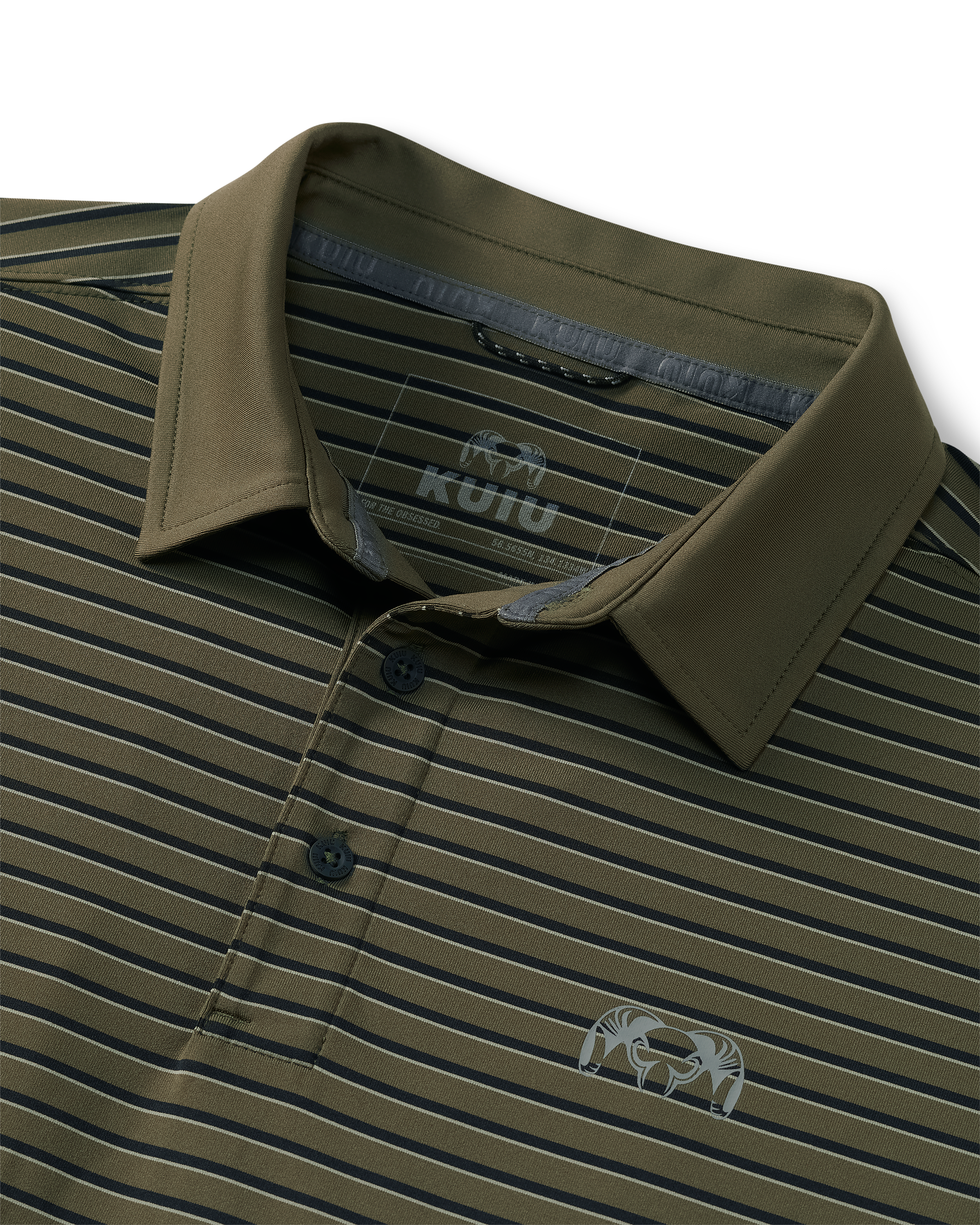 KUIU Performance Polo Stripe | Evergreen Stripe - Image 2