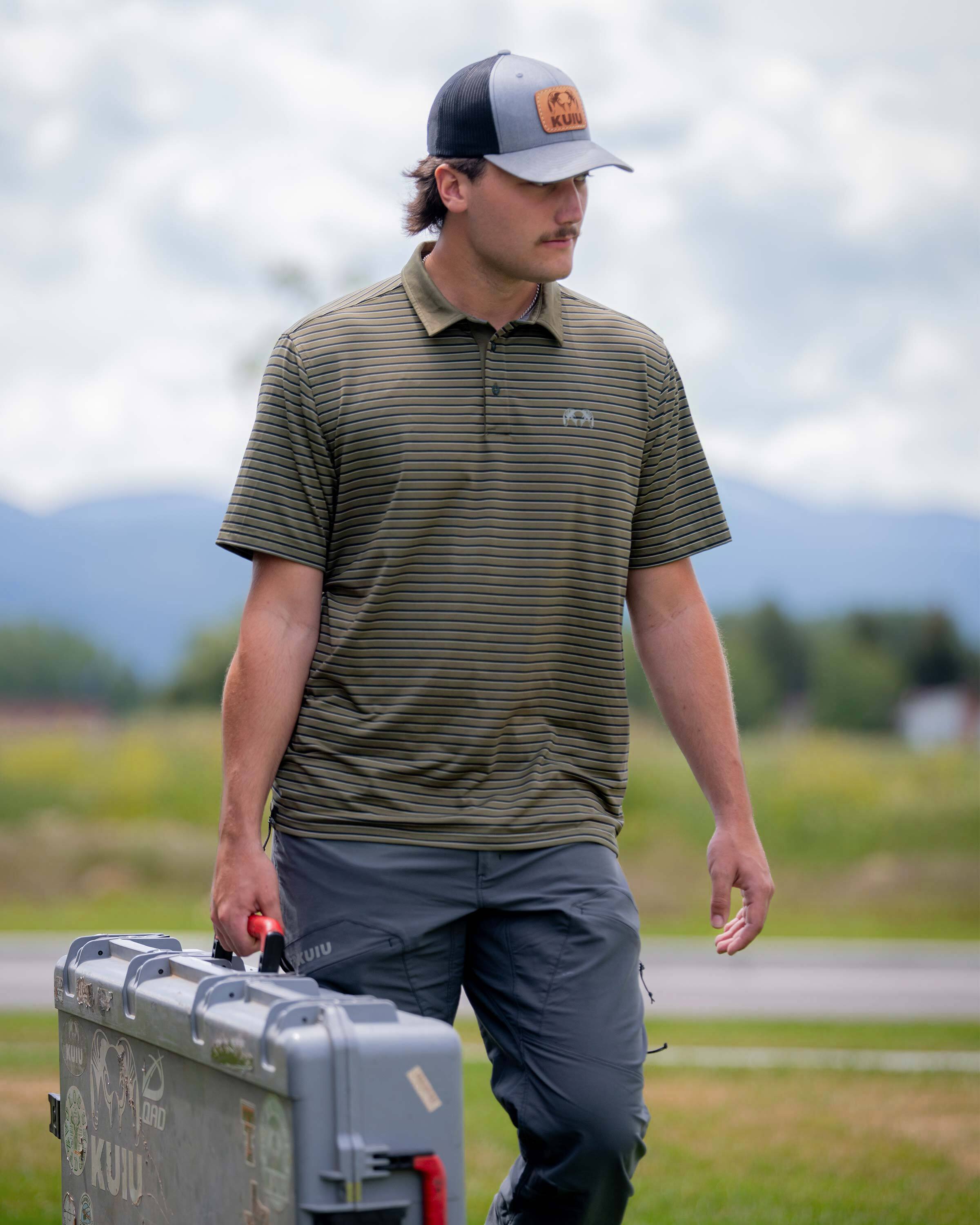KUIU Performance Polo Stripe | Evergreen Stripe - Image 4