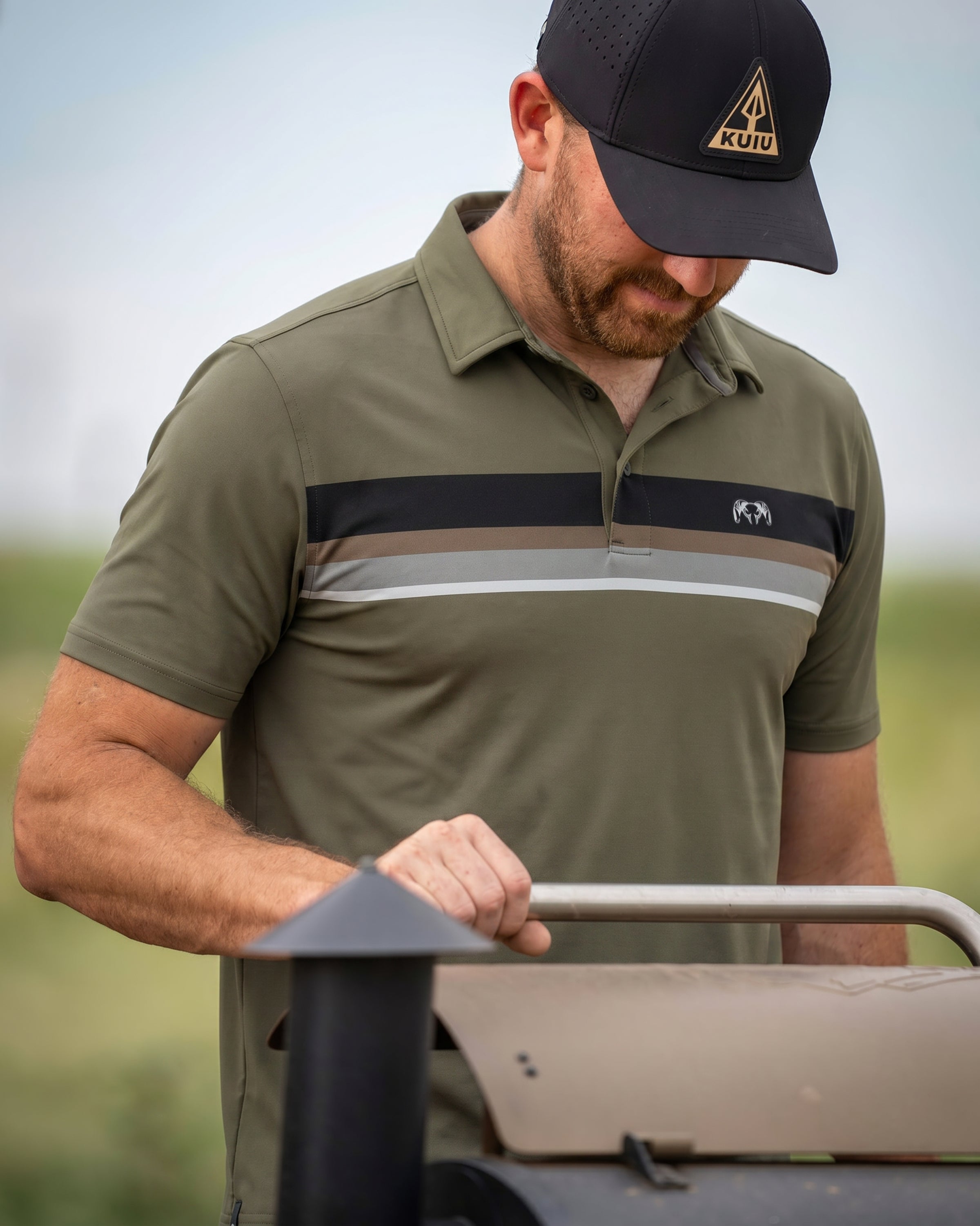 KUIU Performance Polo Stripe | Evergreen Chest Stripe - Image 4