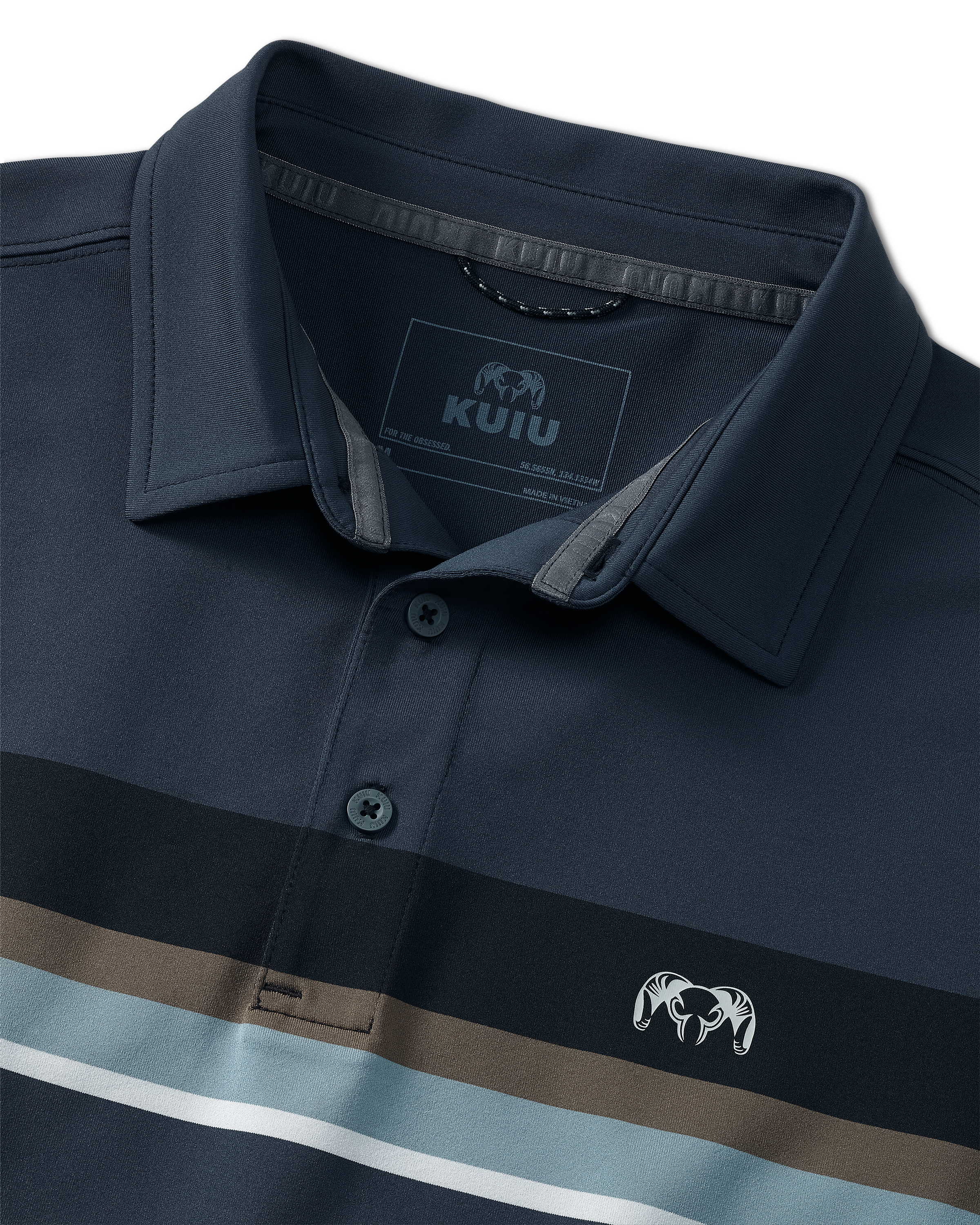 KUIU Performance Polo Stripe | Steel Blue Chest Stripe - Image 2