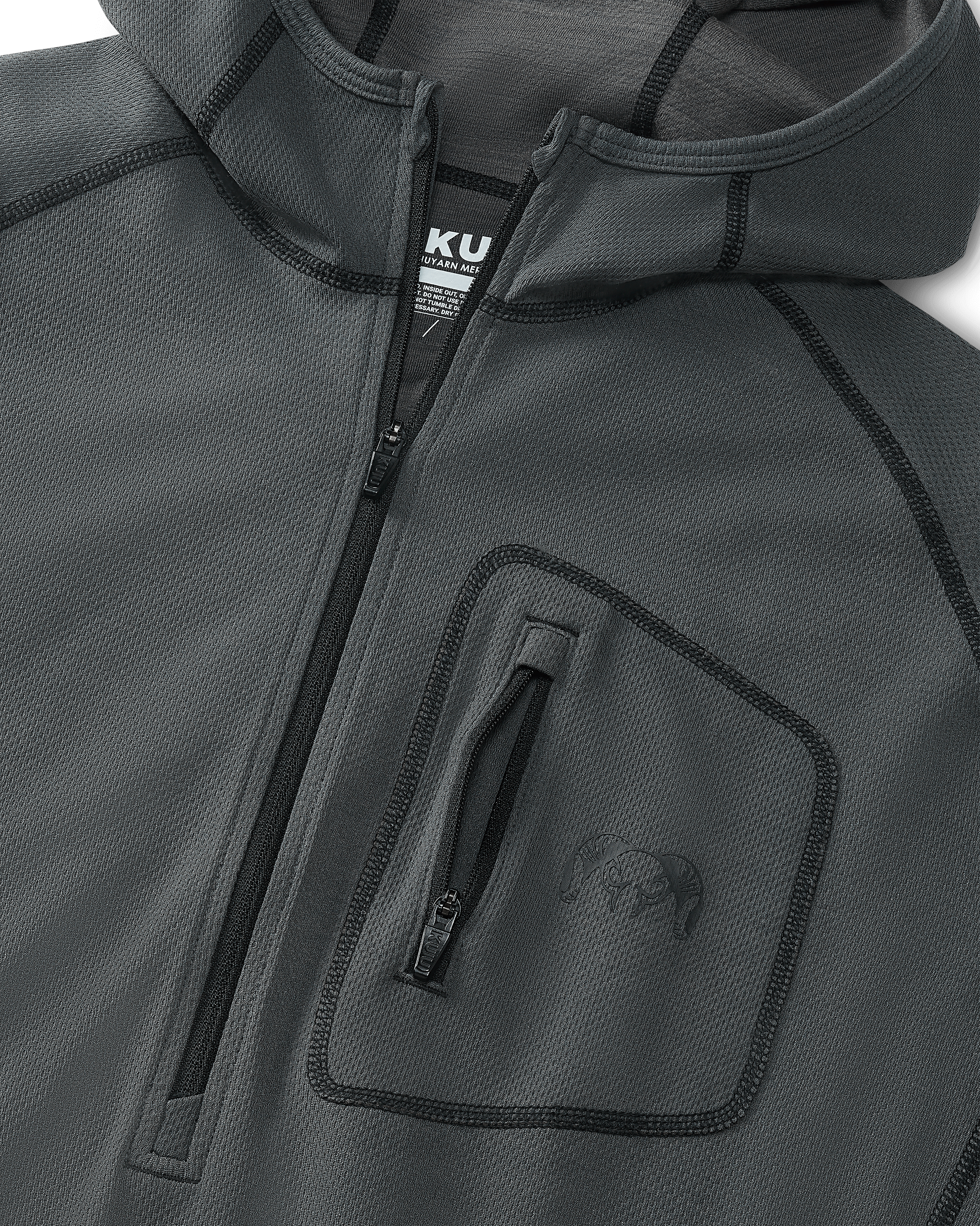 PRO Merino 200 Zip-T Hoodie | Gunmetal - Image 2