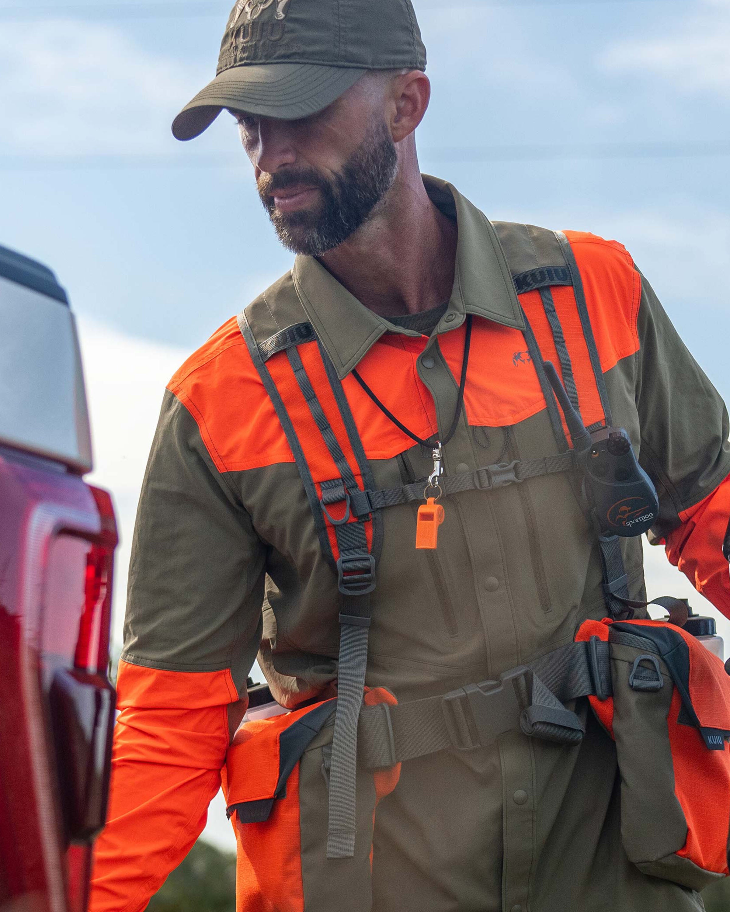 Upland Sporter Shirt | Major Brown/Blaze Orange - Image 5
