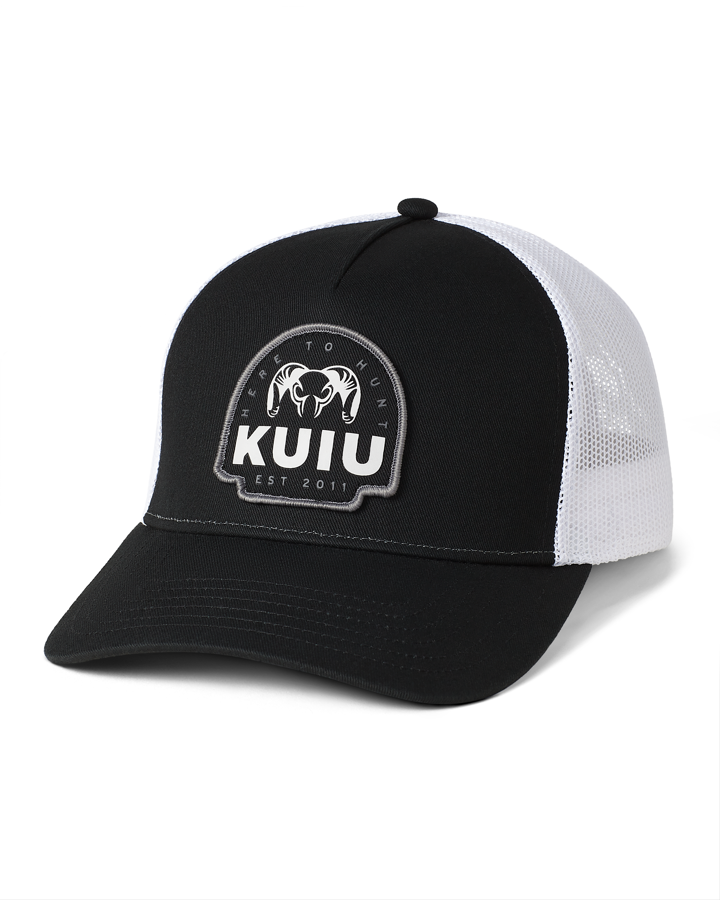 KUIU Here To Hunt Woven Patch Hat | Black/White
