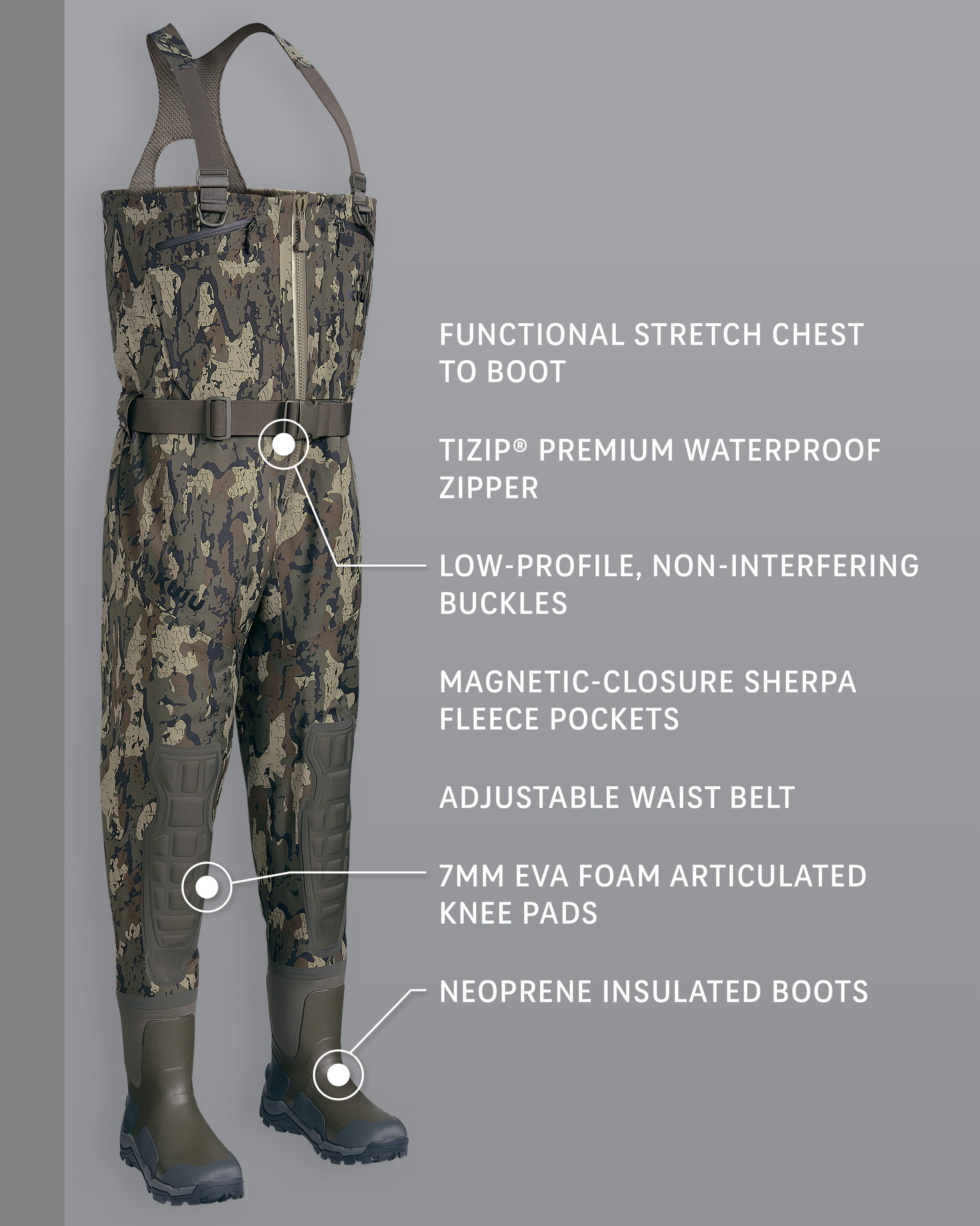 KUIU PRO HD Flex Zip Wader | Veros - Image 2