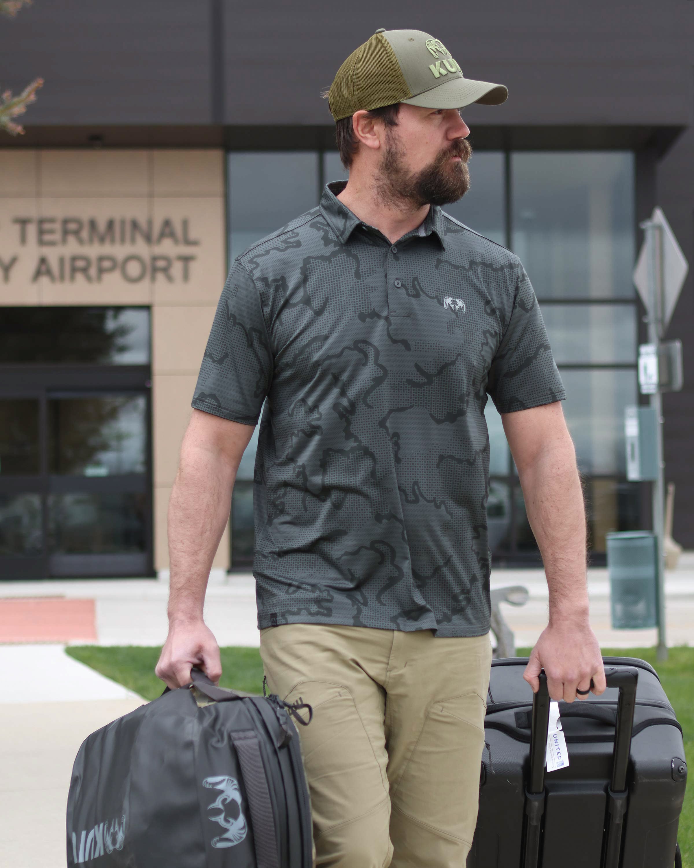 KUIU Performance Polo | Heather Steel Blue - Image 2