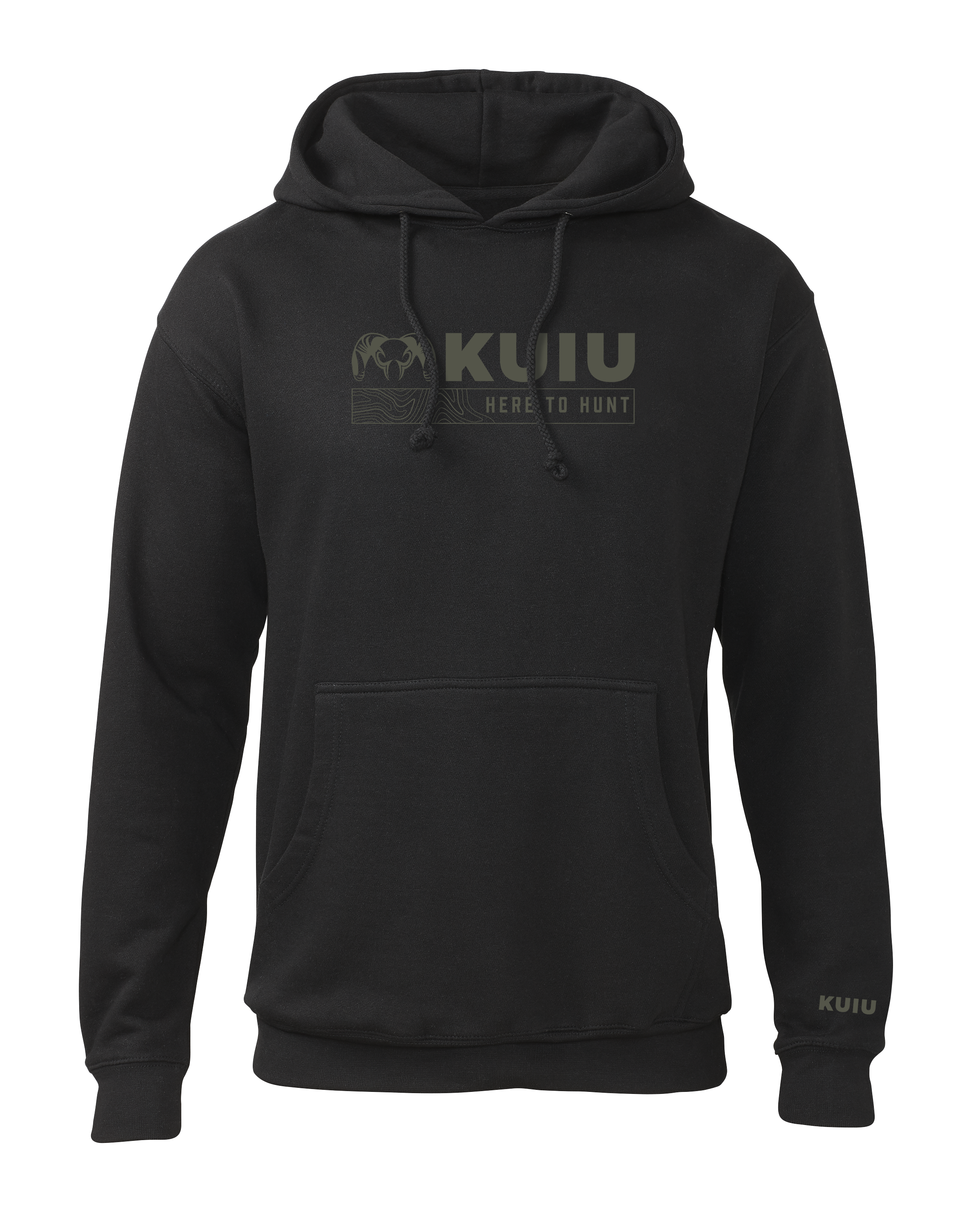 Outlet KUIU Topo Here To Hunt Hoodie | Black