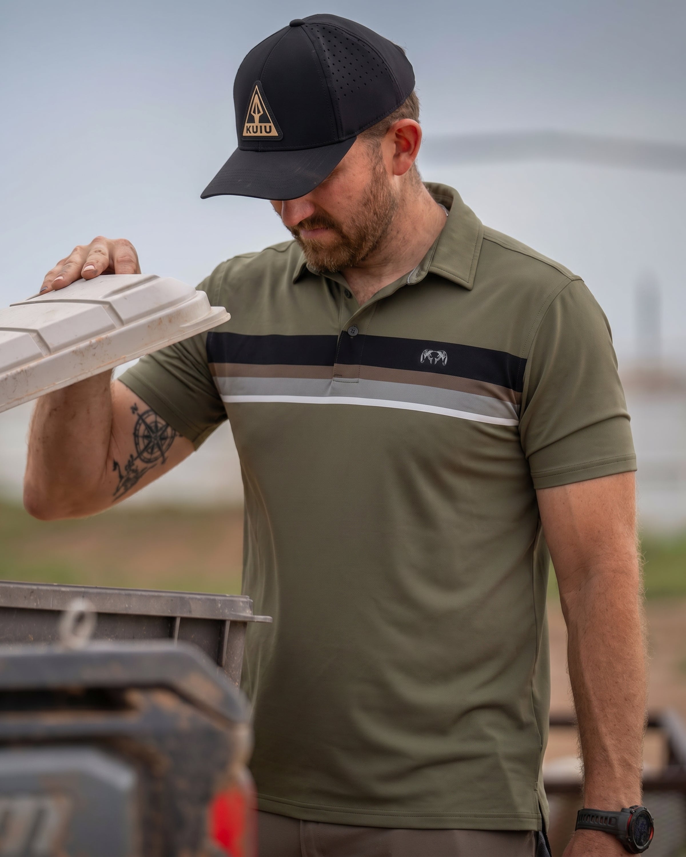 KUIU Performance Polo Stripe | Evergreen Chest Stripe - Image 3
