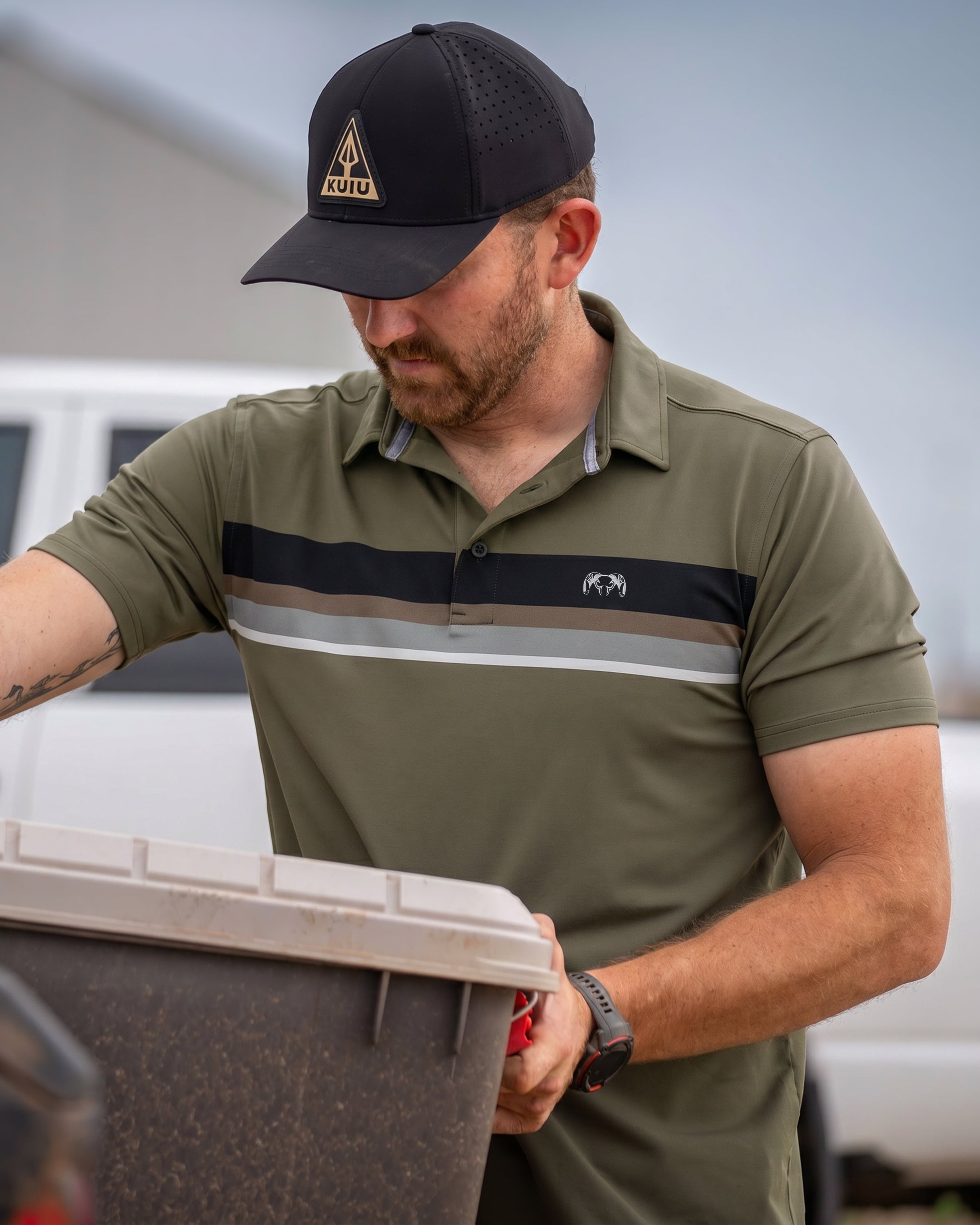 KUIU Performance Polo Stripe | Evergreen Chest Stripe - Image 5