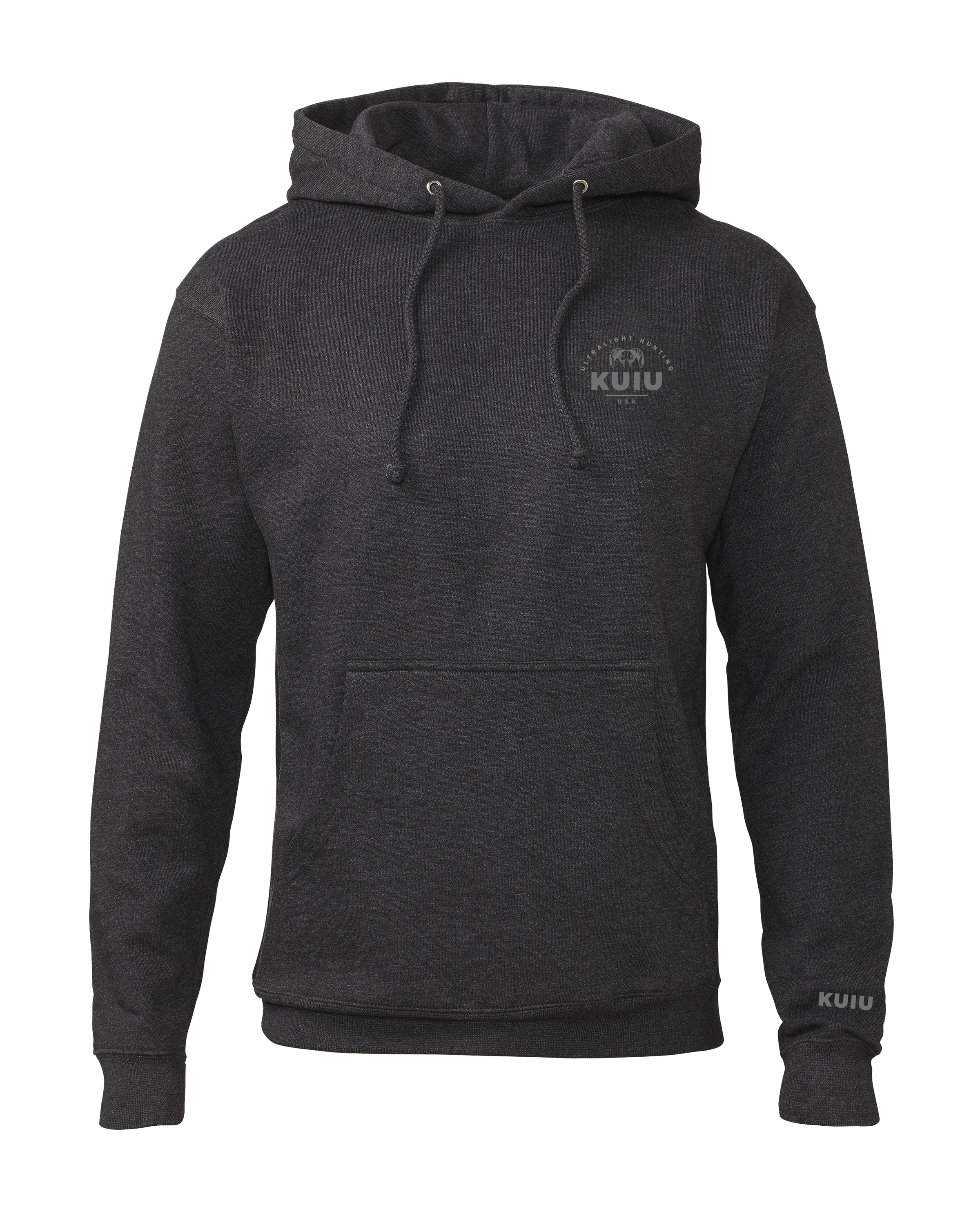 Outlet KUIU Stacked Chest Logo Hoodie | Charcoal